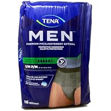 TENA Men Super Plus Protective Underwear, Incontinence, Disposable, Heavy Absorbency, Small/Medium, 16 Count