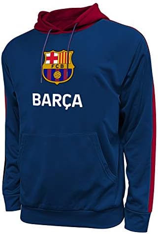Icon Sports FC Barcelona Hoodie Official Mens Casual Sweatshirt Barca World Soccer Football Club Active Training Top Pullover FCB45PH-N XL