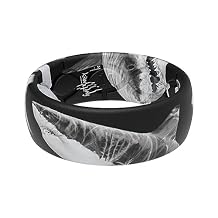 Groove Life Guy Harvey Silicone Ring Breathable Rubber Wedding Band for Men & Women, Unique Fishing & Ocean Design, Comfortable, Durable, Flexible Fit for Work, Gym, Outdoors