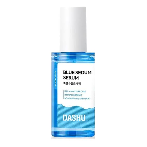 DASHU Blue Sedum Water Serum | Hydrating Skin Serum Water Based Moisturizer for Face 8 Hyaluronic Acids | Mens Grooming Essentials 2.19 fl oz