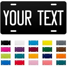 Excelmark Vanity Custom License Plate for Car Shows - Personalized Aluminum Plate (Black)
