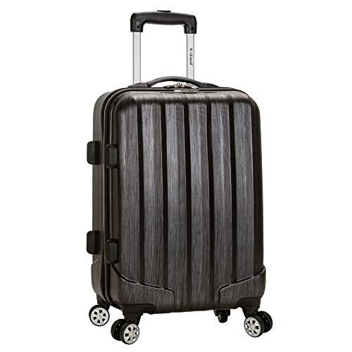 Rockland Melbourne Hardside Expandable Spinner Wheel Luggage, Carry-On 20, Metallic