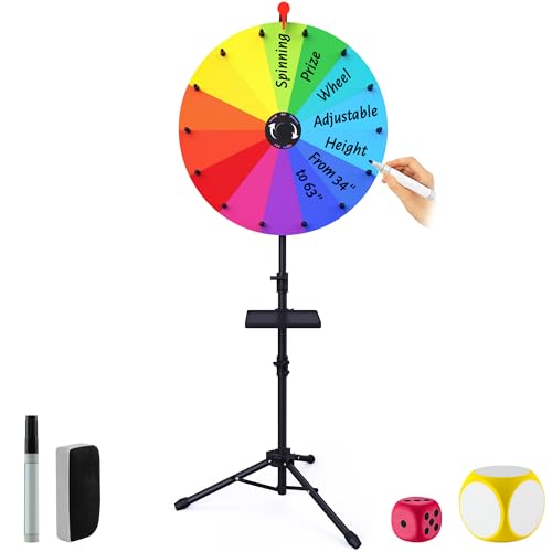 Casino Prize Wheels,24 Inch Tabletop Spinning Prize Wheel, Spin Doodle Game Spinner, Storable Prize Wheel Spinner with Stand, Wheel of Fortune Game, Suitable for Family Games, Party Games