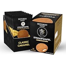Mutombo Caramel Stroopwafel | Authentic Dutch Recipe | SOFT Toasted Caramel Waffle Cookie | Freshly Baked In USA Perfect Coffee & Tea Snack | Travel Treat 10 Count Pack