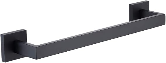 TASTOS Black Single Towel Bar 16-Inch Bathroom Towel Holder