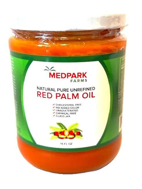 Medpark Farms Africa Red Palm Oil (16 Fl Oz) 100% Pure/Natural/Unrefined (Glass Jar Container)