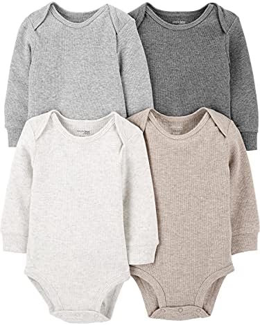Simple Joys by Carter's Baby 4-pack Soft Thermal Long Sleeve Bodysuits
