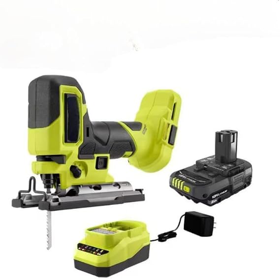 PSBJS01K1 Fits for Ryobi 18V Brushless Cordless Compact Barrel Grip Jig Saw Kit with 2.0 Ah Battery and Charger
