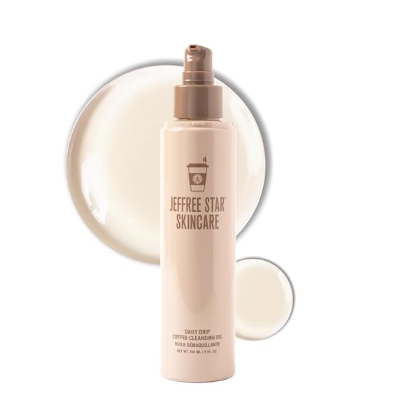 Jeffree Star Cosmetics Daily Drip Coffee Cleansing Oil, Makeup Remover, Nourishing, 5 FL OZ, Vegan, Cruelty-Free, Dermatologist Tested, Suitable for Sensitive Skin