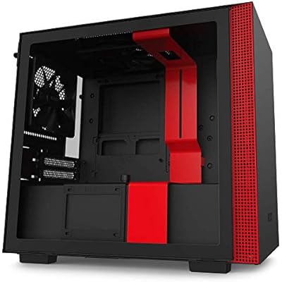 NZXT H210 - Mini-ITX PC Gaming Case - Tempered Glass - Enhanced Cable Management - Water Cooling Ready - Matte BlackRed