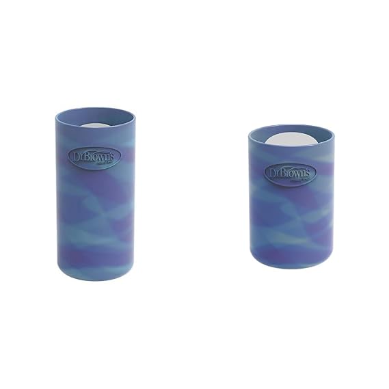 Dr. Brown's Options+ Narrow Glass Bottle Sleeve, 100% Silicone, Glow-in-the-Dark, BPA-Free, 4 oz + 8 oz, 2-Pack