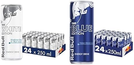 Red Bull Enerji İçeceği, Hindistan Cevizi ve Açai 250 ml (24'lü Paket, 250 ml x 24 Adet) ve Red Bull Enerji İçeceği, Yaban Mersini, 250 ml (24'lü Paket, 24 x 250 ml)