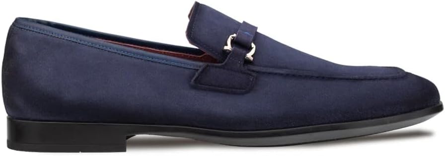 Bacco Bucci Suede Bit Loafer Mens Soft Suede Apron Loafer with Side-Buckle Strap & Performance Rubber Sole Handmade in Spain