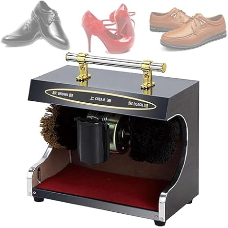 Polishing Shoes Machine,Electric Shoe Shine Machine, Shoe Polisher Automatic Induction, Fully Automatic Induction Shoe Polishing Machine with Double Combination Brush, Low Noise and Easy To