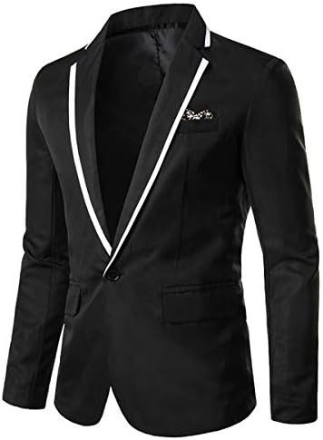 Cloudstyle Mens Casual Slim Fit Suit Jacket 1 Button Daily Blazer Business Sport Coat Tops