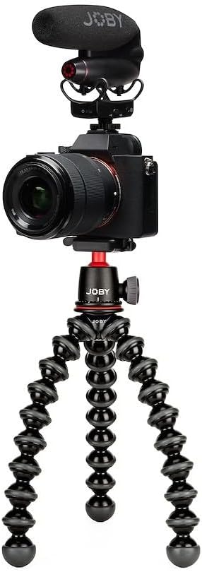 JOBY Skilled Vlogger Kit, GorillaPod Camera Vlogging Kit (GorillaPod 3K Flexible Tripod, On-Camera Wavo PRO DS Microphone, TRR Cables), Vlog Camera Kit, Youtuber Kit, Camera Content Creator Kit