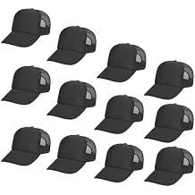 Gelante 12 Pcs Sublimation Blank Trucker Hats - 5 Panel Mesh Snapback Baseball Cap Bulk