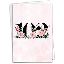 NobleWorks - 102th Milestone Birthday Greeting Card with 5 x 7 Inch Envelope (1 Card) Floral Age 102 C8268MBG