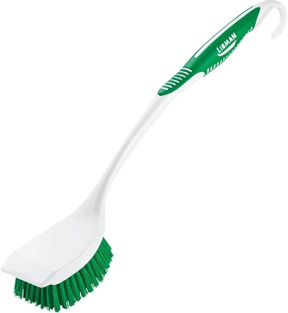 Libman Long Handle Scrub Brush - Item Model Number: 00010 - Ergonomic Rubber Grip Won't Slip When Wet.