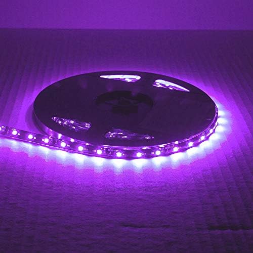 SOCAL-LED LIGHTING 5M 16.4ft Flexible LED Strip High Power Bright 300 SMD 5050 with Double Side Tape, IP65 Waterproof, Cuttable, Black PCB (Purple)