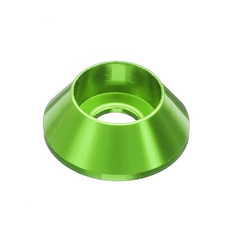 50pcs M5 Cone Cup Washers Anodized Aluminum Alloy Screw Gasket Countersunk Washers (Green)