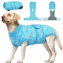 Kuoser Dog Surgery Suit, Dog Surgery Suit Male Neuter, Comfy Doggie Recovery Suit Doggie Onesie, Post-Op Onesie for Female & Male Dogs, Soft Protective Wear, BlueRibbon XL