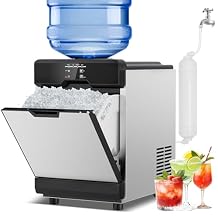 Nugget Ice Maker Countertop, 70 LBS/Day with 20 LBS Storage Bin, Freestanding/Countertop Ice Maker Machine Stainless Steel, Soft Chewable Pellet Ice Machine for Home Bar Kitchen Office, Self-Cleaning