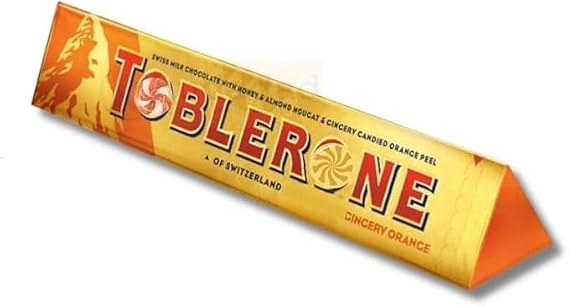 Tobelron Orange Twist Milk Chocolate Bars – Premium Swiss Chocolate with Real Orange Zest & Honey Almond Nougat – Multipack 1, 2, or 3 Packs – Zesty Citrus Chocolate Delight (1 Pack)