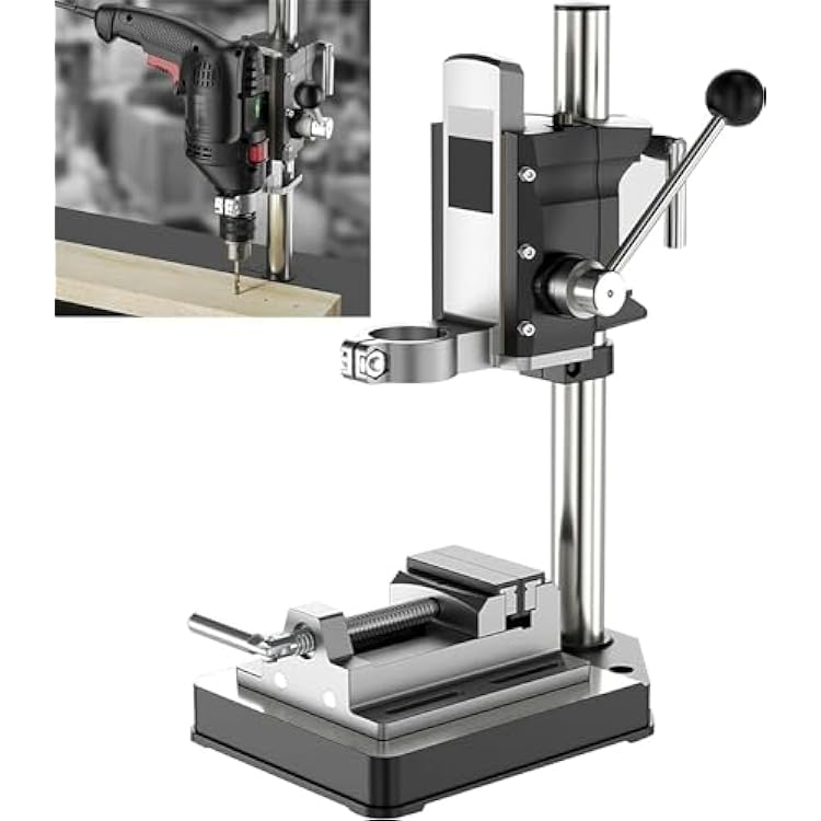 Drill Press Stand for Hand Drill, Benchtop Drill Presses, Adjustable Bench Clamp Drill Press Floor Stand for Drilling Collet, Ideal for DIY Repairs AVise