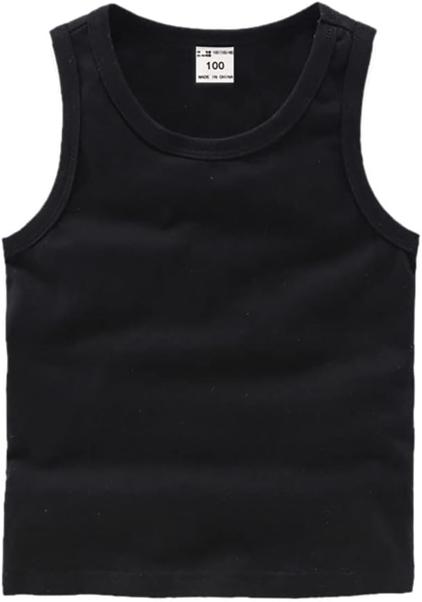 Unisex Baby Boys Girls Summer Basic Sleeveless Tank Tops Vest Cotton Casual T-Shirts Undershirts