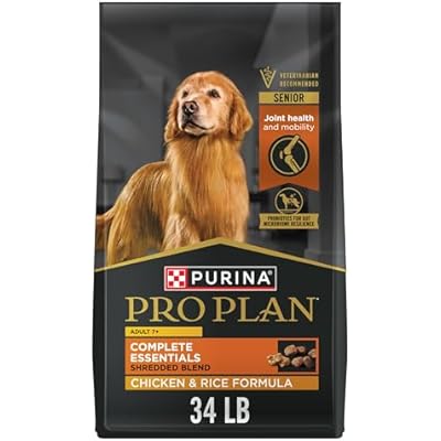 Purina Pro Plan Senior Dog Food With Probiotics for Dogs, Shredded Blend Chicken & Rice Formula - 34 lb. Bag