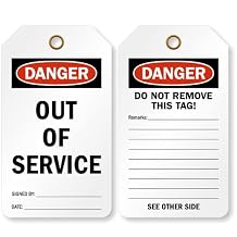 SmartSign Danger Out of Service Tags - 2-Sided Do Not Remove Lockout Tag | 6" x 3.25" Heavy Duty Vinyl, Pack of 25, Made in USA