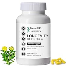 Quercitin, Rhodiola Rosea, Luteolin and Rutin Longevity Blend #4 Anti-Aging Supplement for Cellular Defense with Immunity and Energy Support, Antioxidants