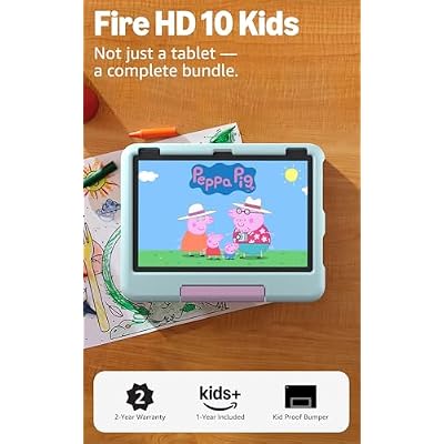 Amazon Fire HD 10 Kids tablet (newest model) | Officially Licensed Peppa Pig Limited-Edition