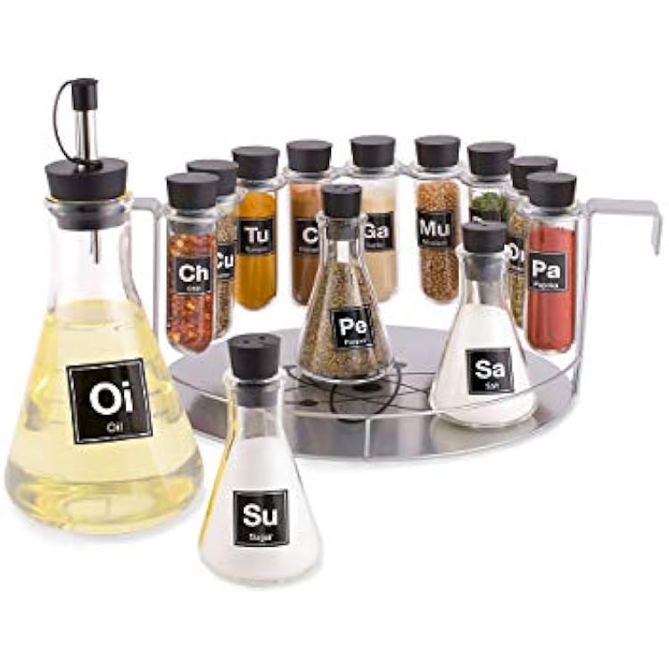 Wink Chemists Spice Rack, 14 Piece Chemistry Spice Rack Set