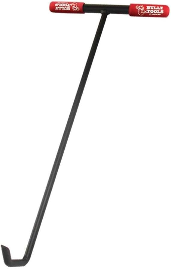 BULLY TOOLS Steel Manhole Cover Hook T-Style Handle, 24, Made in USA.