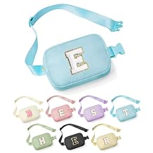 YOOLIFE Personalized Gifts - Crossbody Bag for Women, Initial Blue Belt Fanny Pack Travel Gift