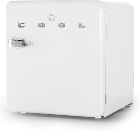 Commercial Cool 1.6 Cu. Ft. Retro Refrigerator, CCRR16HW, White | Vintage Style, Retro Fridge with 1 Slide-Out Wire Shelf & Bin Storage, Compact Refrigerator with Chiller Compartment