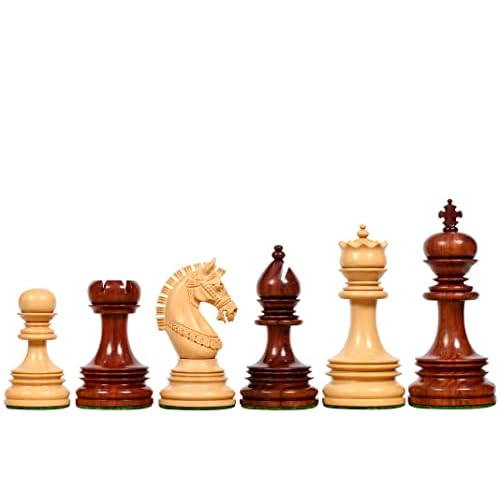 Chessbazaar The Indian Chetak II Customized Lead Weighted Staunton Chess Pieces in Ebony Wood & Boxwood 4.3 King with Extra Queens | Luxury Handcrafted Set