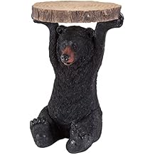 Bits and Pieces - Decorative Bear Accent Table - Realistic Bear Table - Indoor or Outdoor Resin Sculpture Patio Side Table - 20.5 x 13 x 14