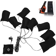 Electric Heated Pad, Clothes Heating Pad,Heat Pad USB,Adjustable Third Gear Temperature 8 in 1 Metal Fiber Warm Winter Electric Clothing Heating Pads Gears Clothes Vest Jacket Pads for Heat
