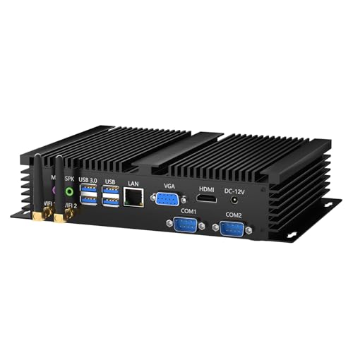 Industrial Mini PC, Fanless Desktop Computer i7-1165G7 Windows 10 Pro, 16G DDR4, 512G SSD, 2xCOM, HDMIVGA, 4K, Gigabit Ethernet, 2.4G5G WiFiBT4.0 for IndustryOfficeHTPC, Full Metal Case