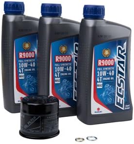 Suzuki ECSTAR R9000 10W-40 Full Synthetic Oil Change Kit for Suzuki SV650 1999-2009