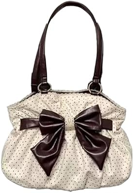 Fashion Polka Dot Bag Women Y2k Handle Bags Sweet Slouchy Tote Purse Vintage Shoulder Handbag