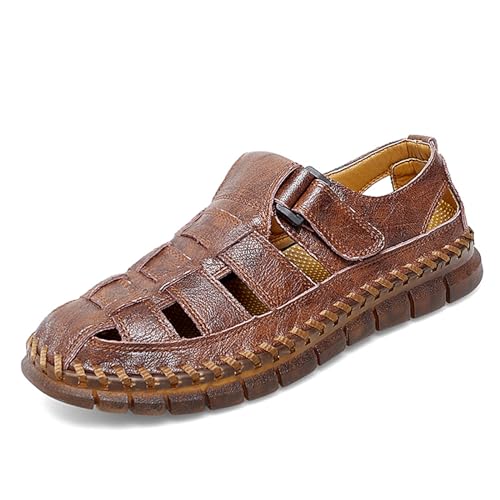 Qiucdzi Men Sandals Closed Toe Hiking Sandals Waterproof Fisherman Walking Sandals for Summer Beach