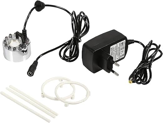 Gavigain 24V Color Changing Ultrasonic Mist Maker, Water Fountain Pond Atomizer Air Humidifier 12 LED(Without Adapter)