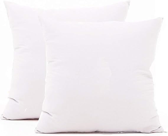 Gyulin Pack of 2 100% Cotton 300 Thread Count Square Home Decorative Throw Pillow Protector Pillow Covers Sofa Couch Cushion Pillowcases with Hidden Zipper Only Cover No Insert 40x40cm White