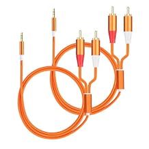 3.5mm to RCA Cable,2 RCA to 3.5mm AUX Cable for HiFi Systems, Speakers, MP3 Players, TVs, Computers, Smartphone, Home Theaters, Tablets, Amplifiers, Sound Bars, etc. (16.5ft/2 Pack)