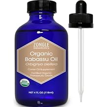 Zongle USDA Certified Organic Babassu Oil, Safe to Ingest, Cold Pressed, Orbignya Oleifera, 4 oz
