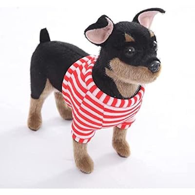CU-MATE 10 inch Doberman Pinscher Dog Stuffed Animal - Black and Tan Lifelike & Realistic Plush Toy Puppy Dog Standing Present Gift